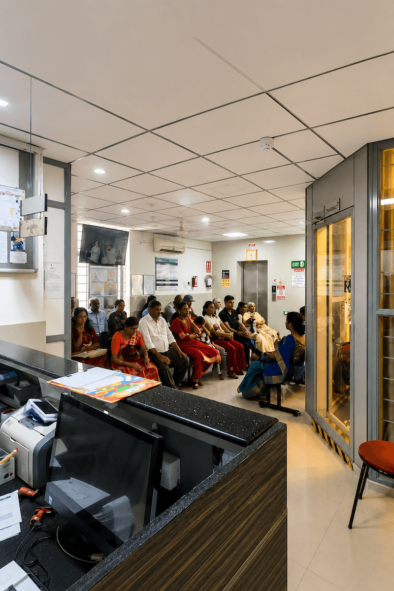Doctor consulting with a patient and family in the clinic